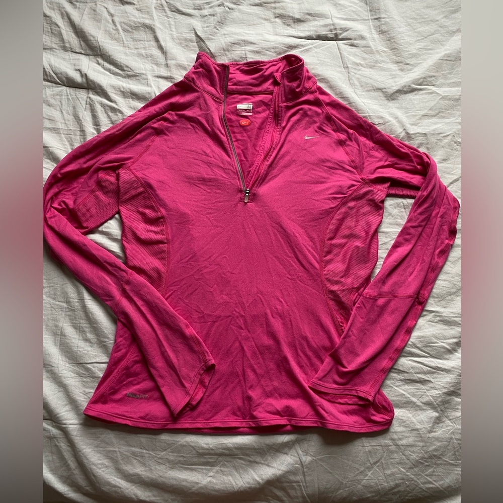 Nike Fit Pink Track 1/4 Zip Jacket Size M